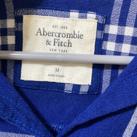 Abercrombie and Fitch Blue Plaid Light Blouse - Picture 3 of 5